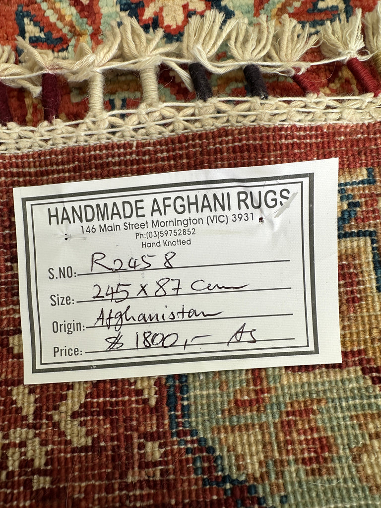 Afghan handmade chobi runner 245x87 cm