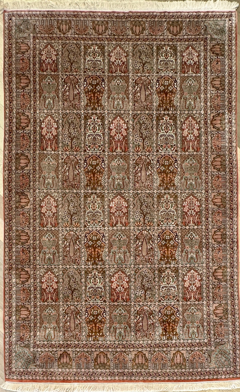 Pure Silk  handmade Persian rug 290x183cm