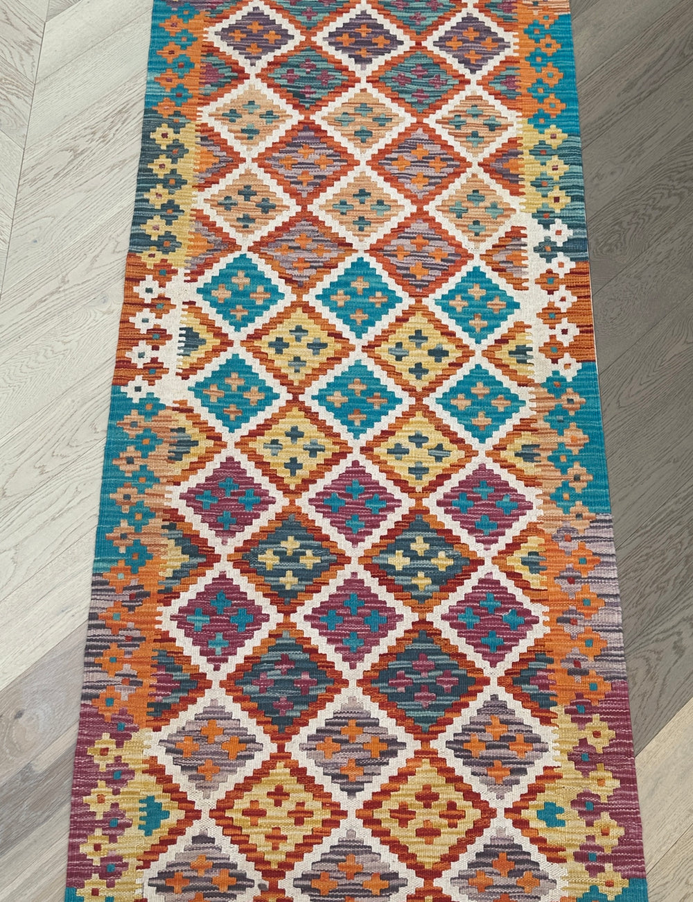 Afghan hand made Kilim runner 287x86 cm