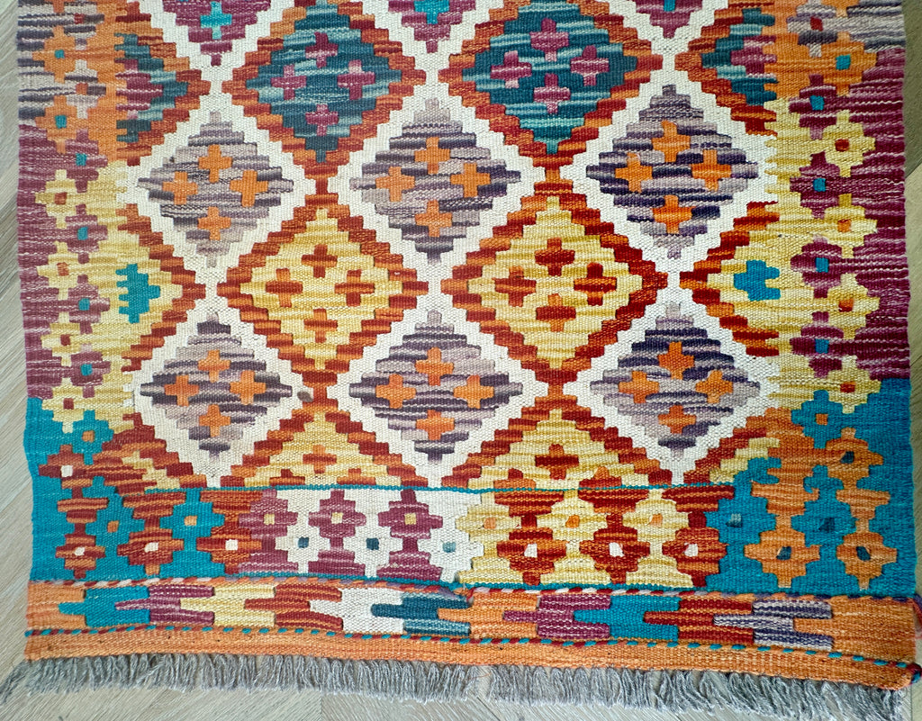 Afghan hand made Kilim runner 287x86 cm