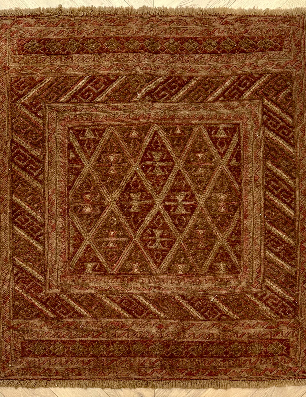 HANDMADE AFGHAN MUSHWANI KILIM | 128x110 CM|