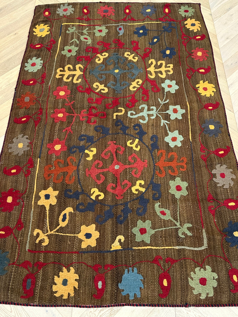Afghan handmade tribal rug Suzani, size 270x160 cm