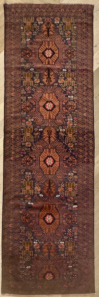 Vintage Afghan handmade Chobi runner 291x85 cm