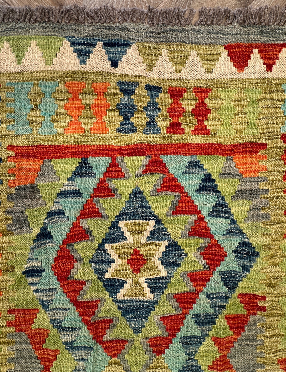 Afghan hand made Kilim runner 387x86 cm