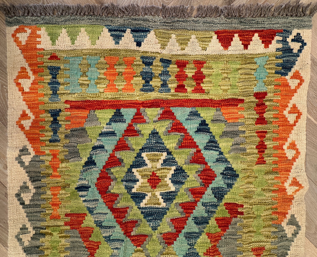 Afghan hand made Kilim runner 387x86 cm