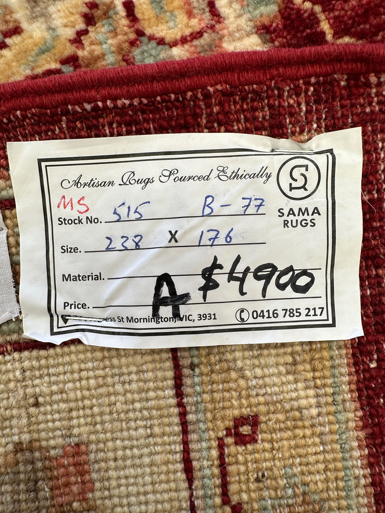 Afghan handmade rug,Chobi. Size: 238x176 cm loop