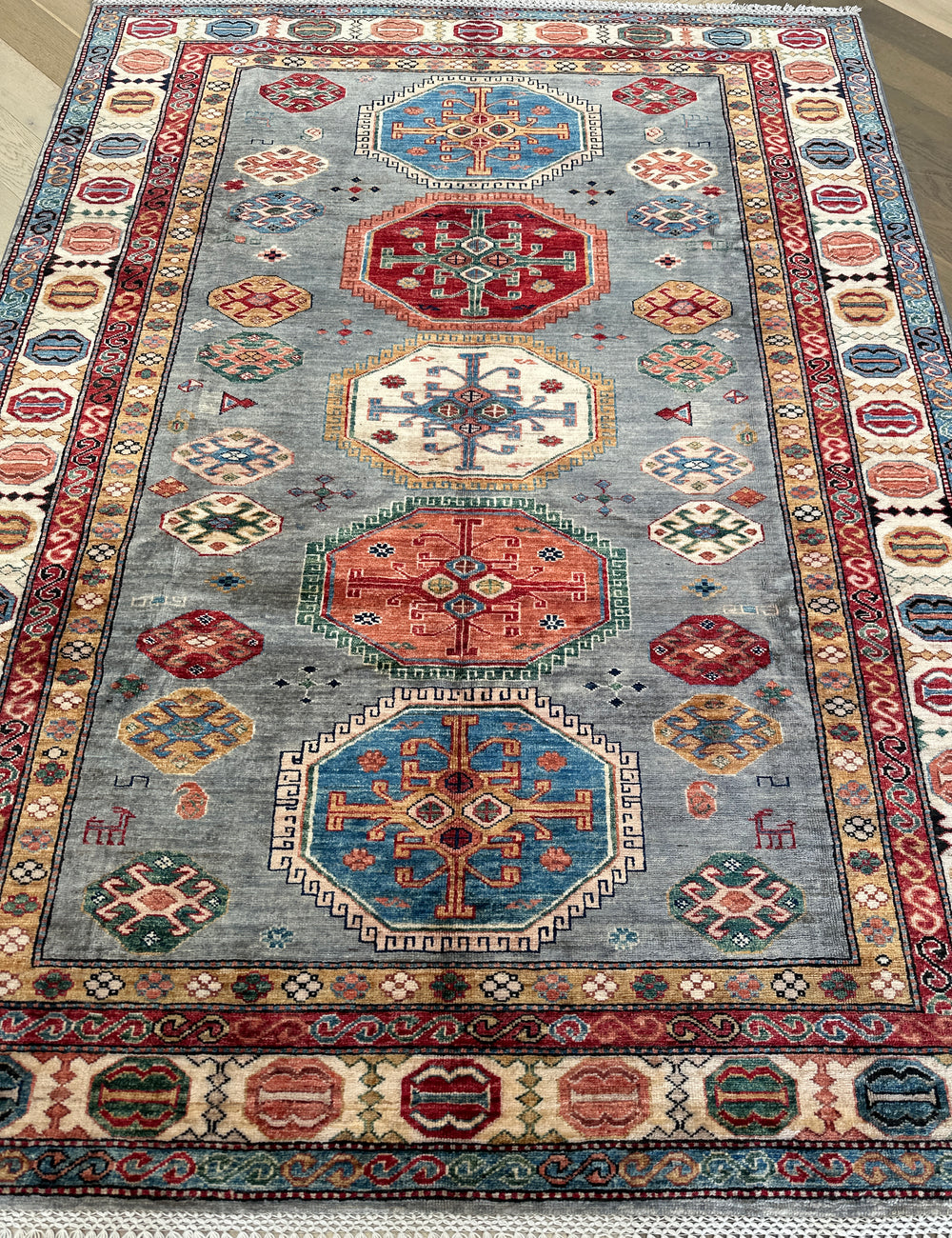 Afghan handmade rug,Chobi. Size: 233x176 cm
