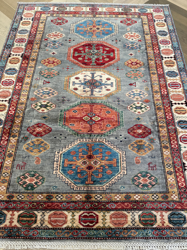 Afghan handmade rug,Chobi. Size: 233x176 cm