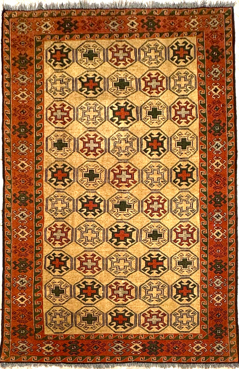 HANDMADE AFGHAN MUSHWANI KILIM | 215x146 CM|