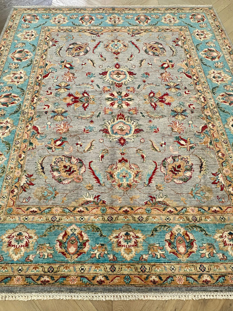 Afghan handmade rug,Chobi. Size:242x204cm