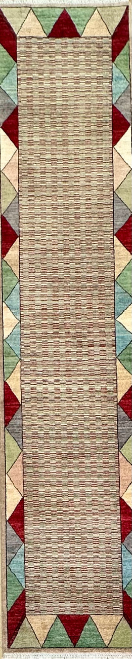 Handmade Gaba rug-runner 380x83 cm