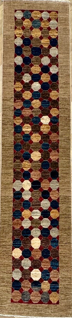 Handmade Gaba rug-runner 340x69 cm