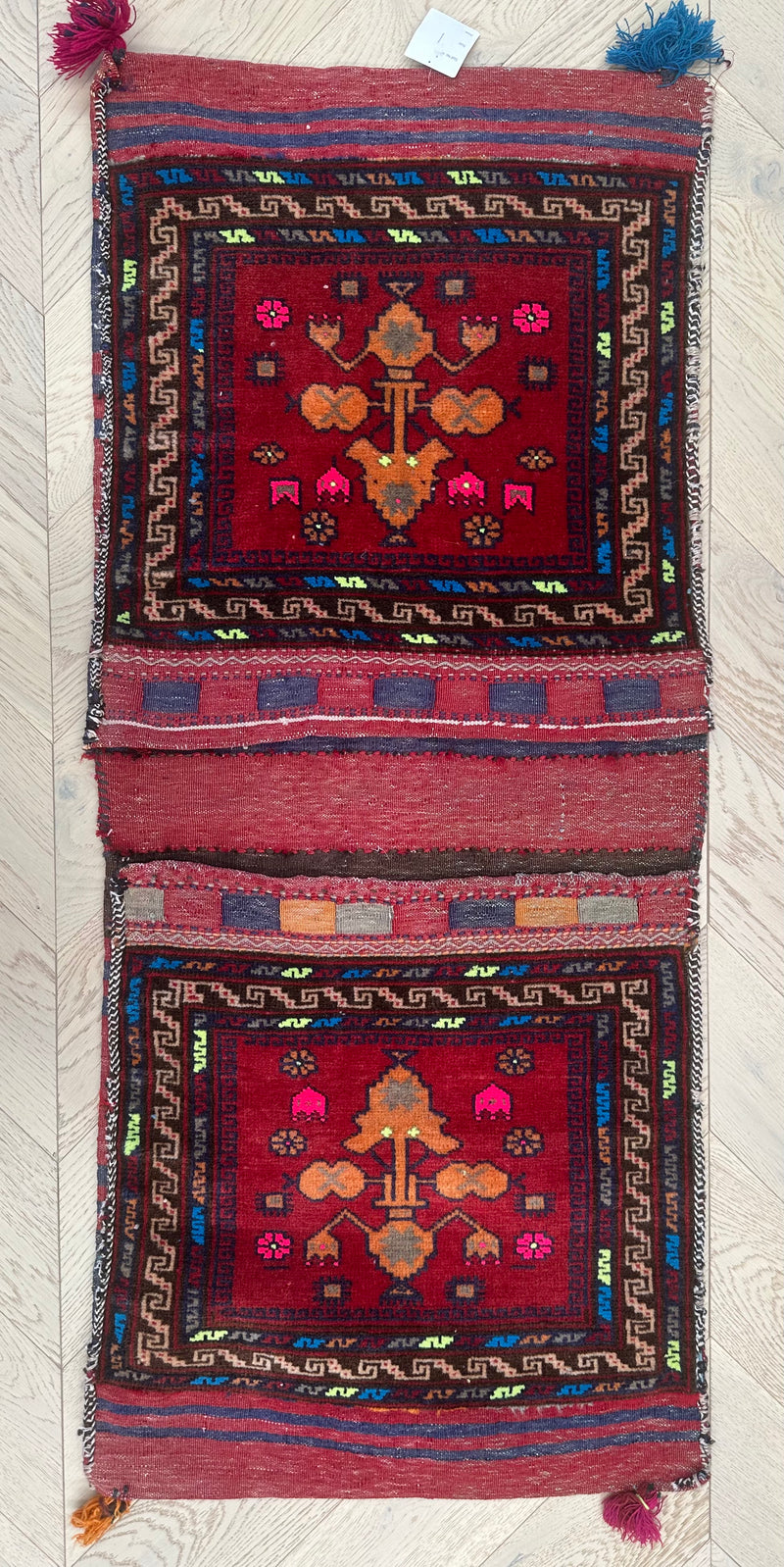 Handmade Afghan tribal Saddle bag/Cushion.Size 118x49 cm