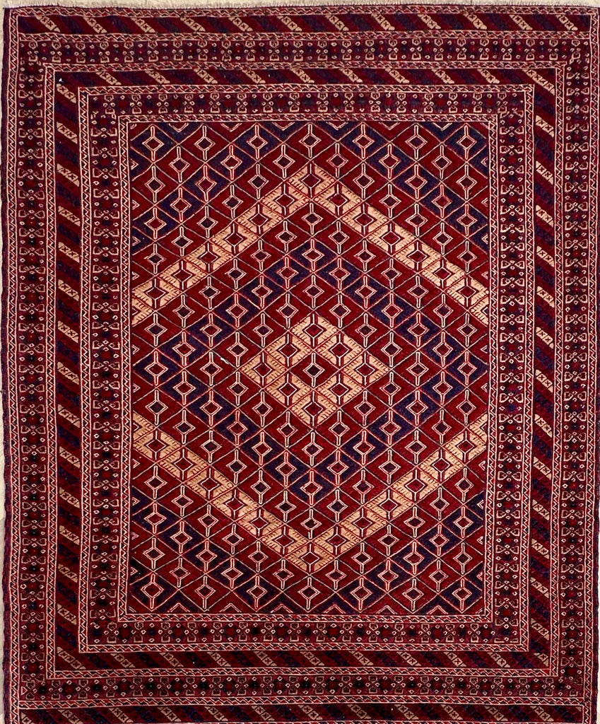 HANDMADE AFGHAN MUSHWANI KILIM | 200x161 CM| - SamaRugs