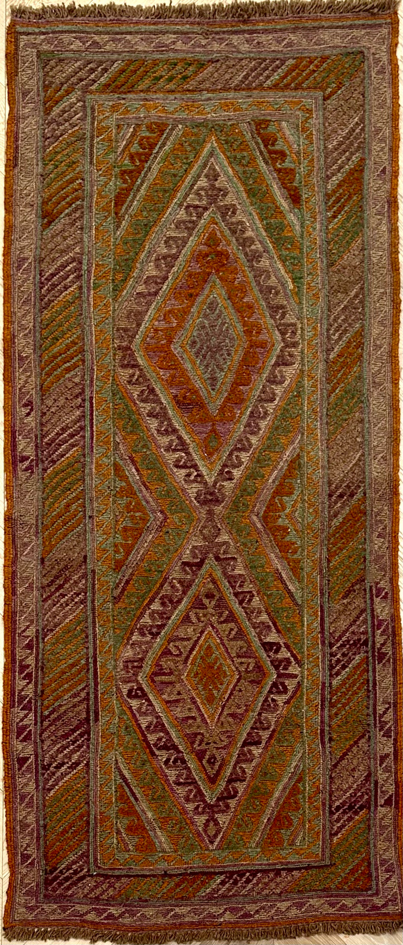HANDMADE AFGHAN MUSHWANI KILIM | 182x80 CM| - SamaRugs