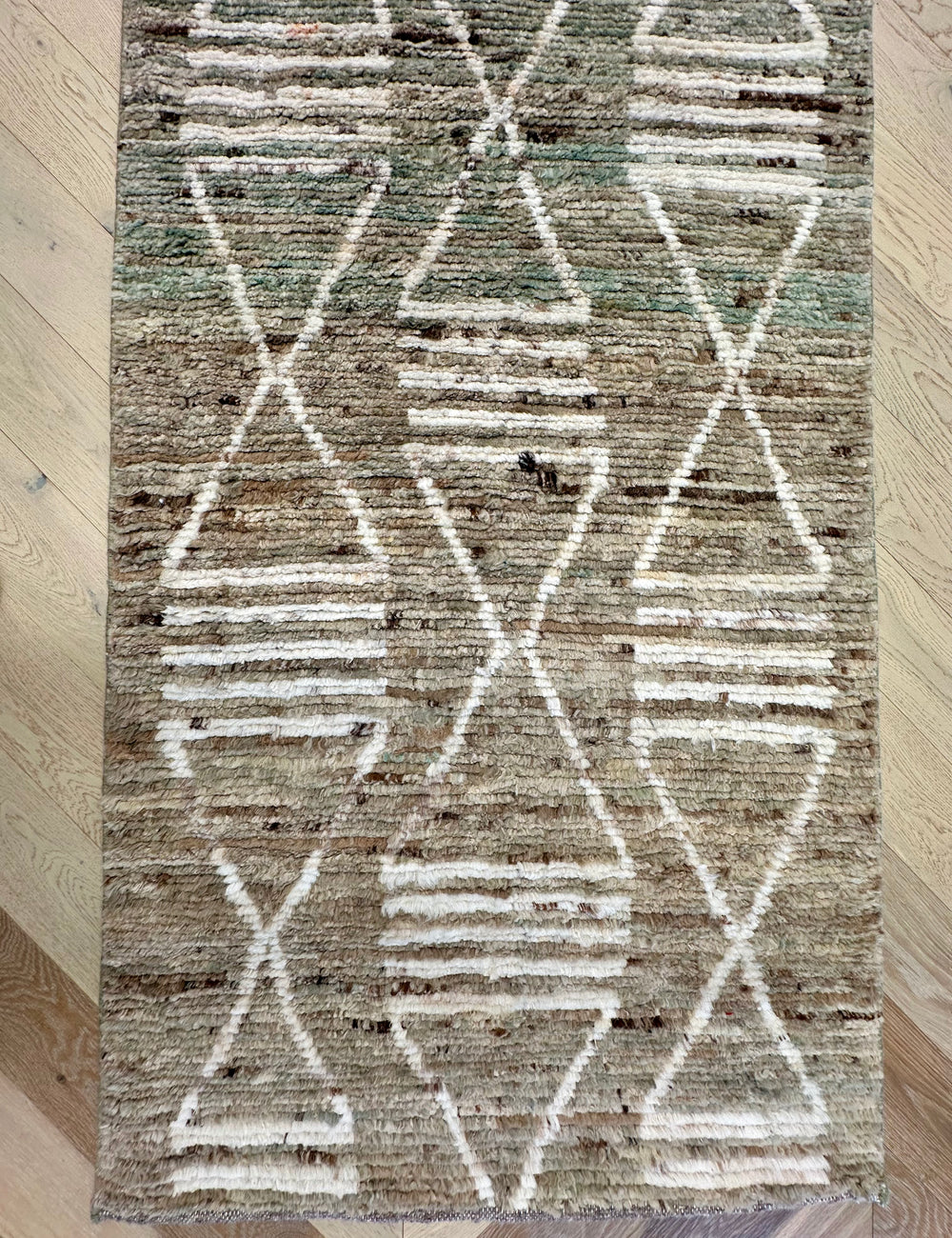 Afghan Atlas wool rug - boutique runner, Size 392x90 cm