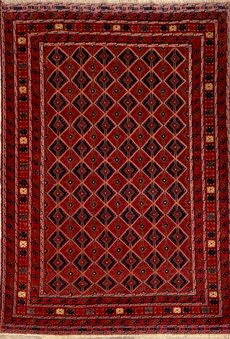 HANDMADE AFGHAN MUSHWANI KILIM | 188x152 CM|