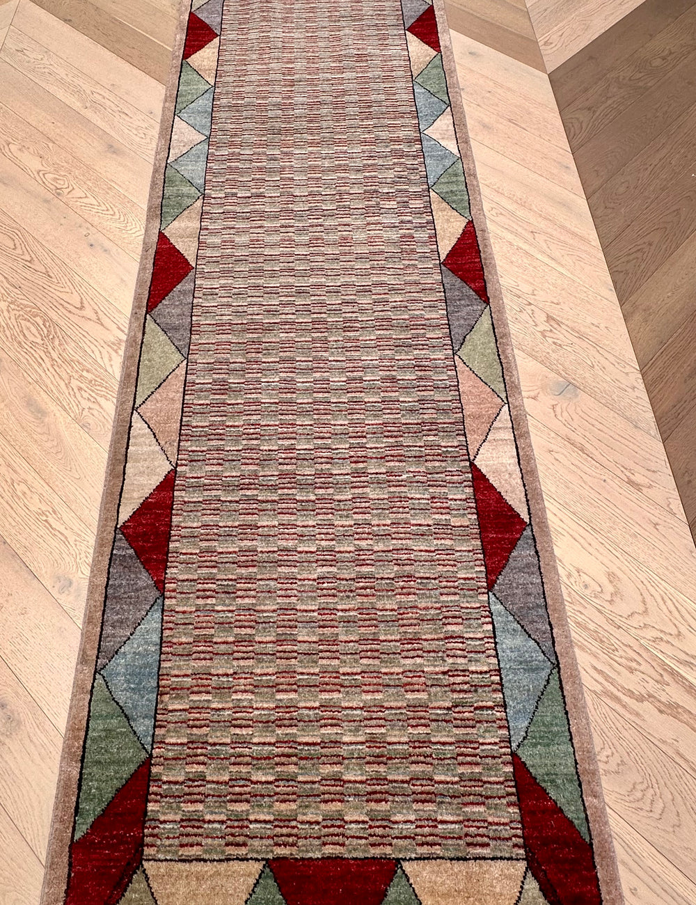 Handmade Gaba rug-runner 380x85 cm