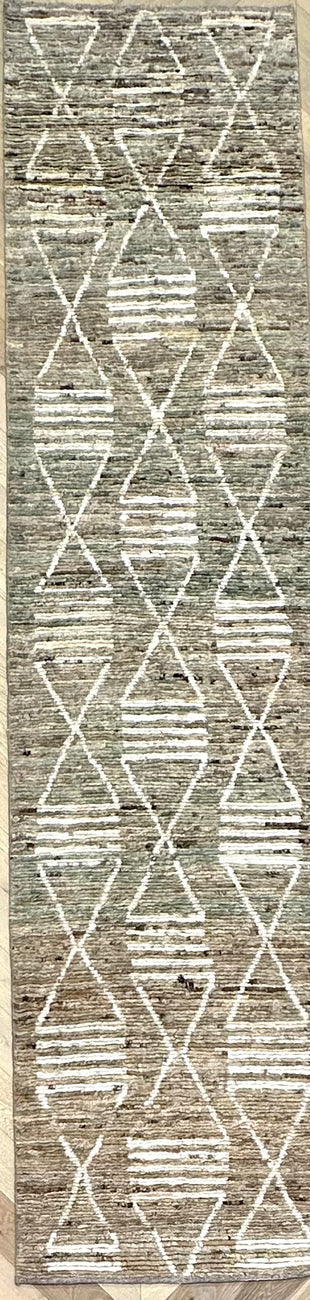 Afghan Atlas wool rug - boutique runner, Size 392x90 cm