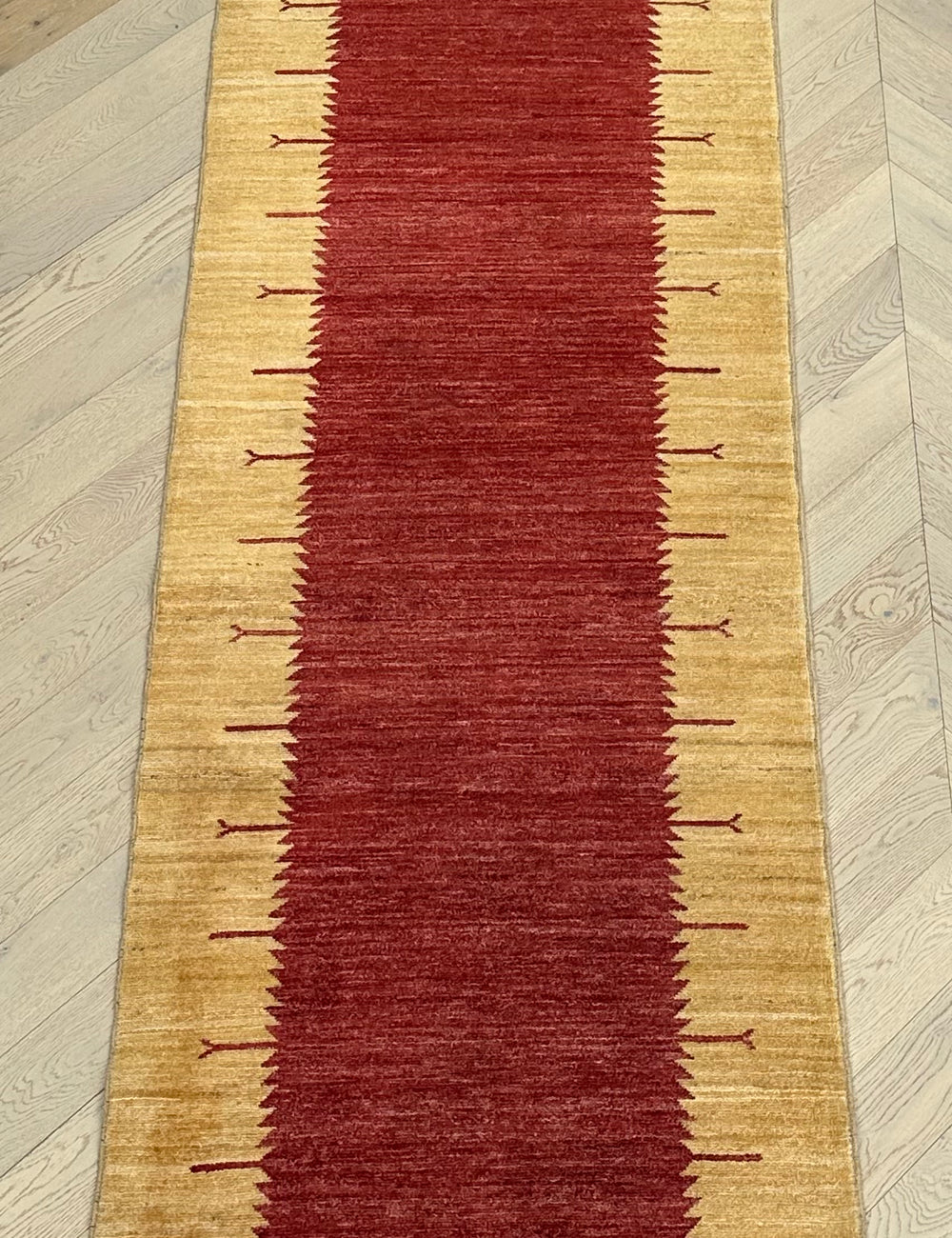 Handmade Gaba rug-runner 400x94 cm
