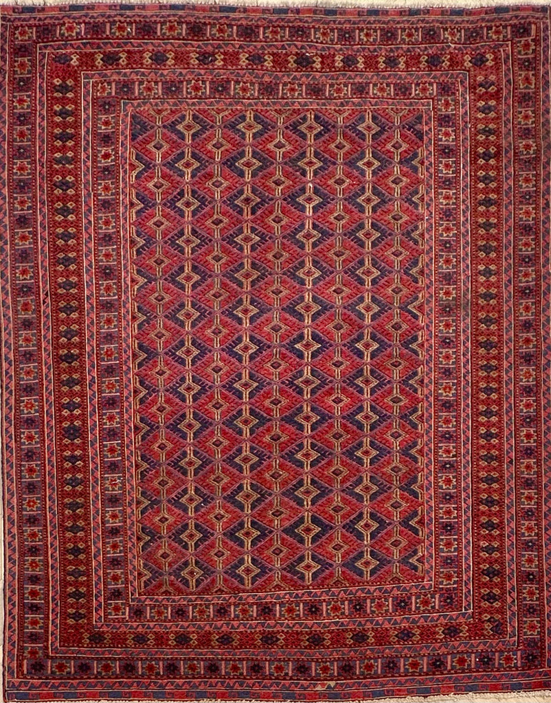 HANDMADE AFGHAN MUSHWANI KILIM | 190x152 CM|