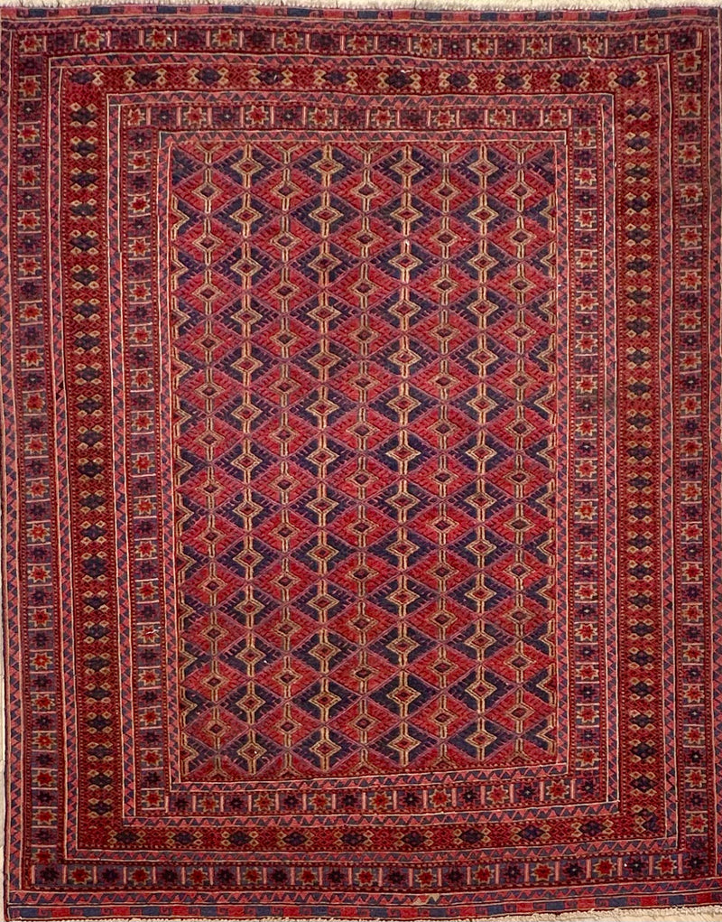 HANDMADE AFGHAN MUSHWANI KILIM | 190x152 CM|