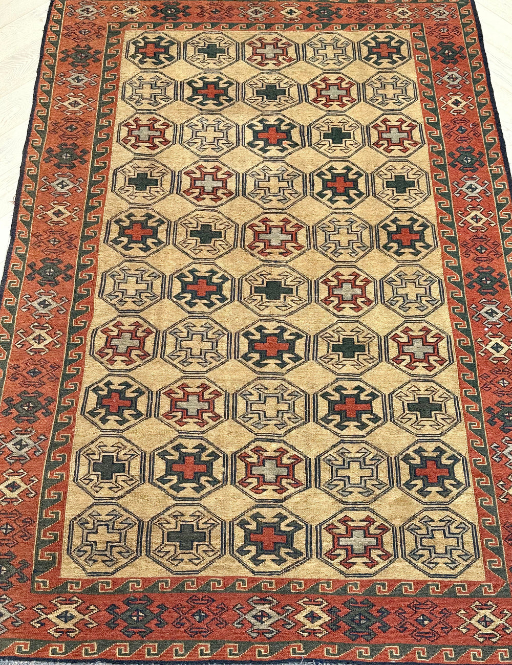 HANDMADE AFGHAN MUSHWANI KILIM | 215x146 CM|