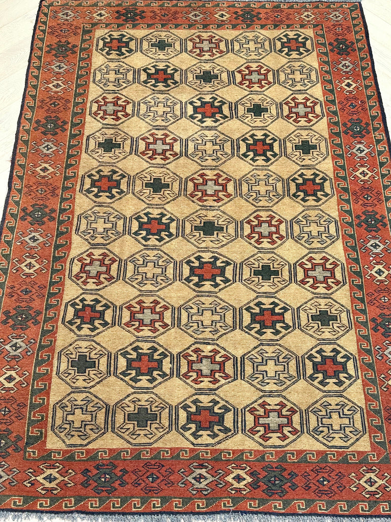 HANDMADE AFGHAN MUSHWANI KILIM | 215x146 CM|