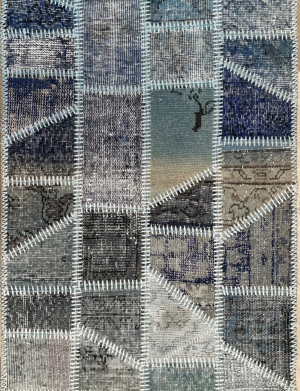 Handmade patchwork Turkish rug- runner 145x74 cm