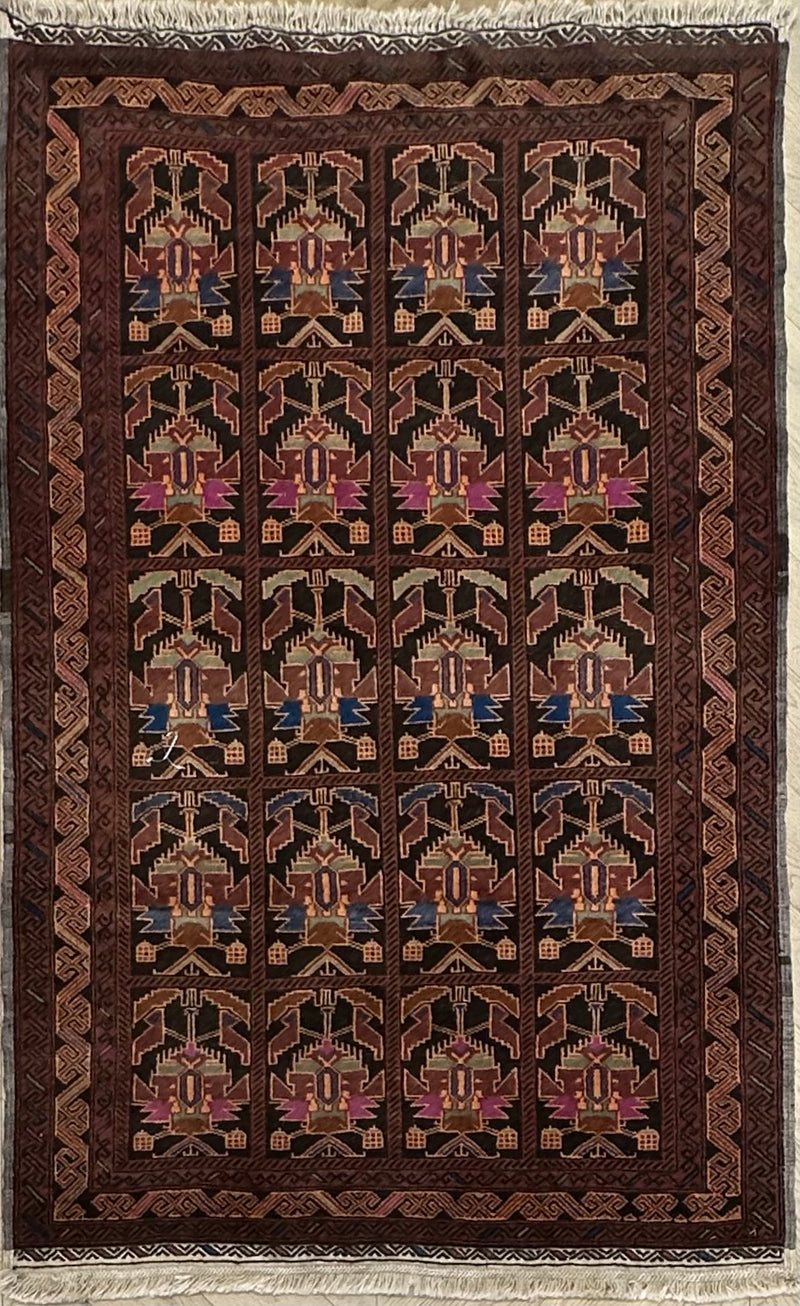 Afghan handmade rug,Chobi. Size:208x116 cm
