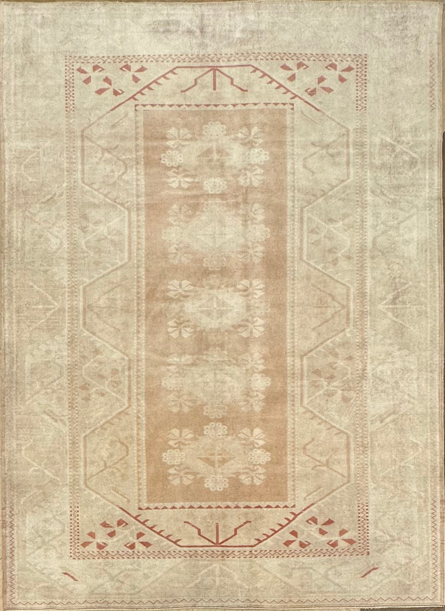Hand woven Turkish vintage rug 282x206 cm
