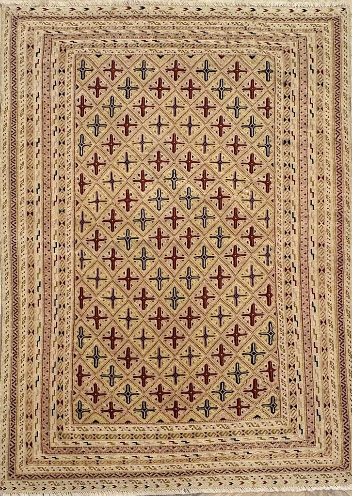 HANDMADE AFGHAN MUSHWANI KILIM | 190x135 CM| - SamaRugs