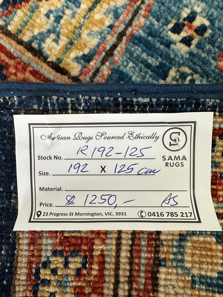 Afghan handmade rug,Chobi. Size:192x125 cm