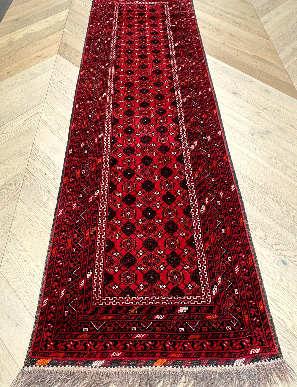 Khal Mohammadi 295x91 cm - Traditional red rug runner