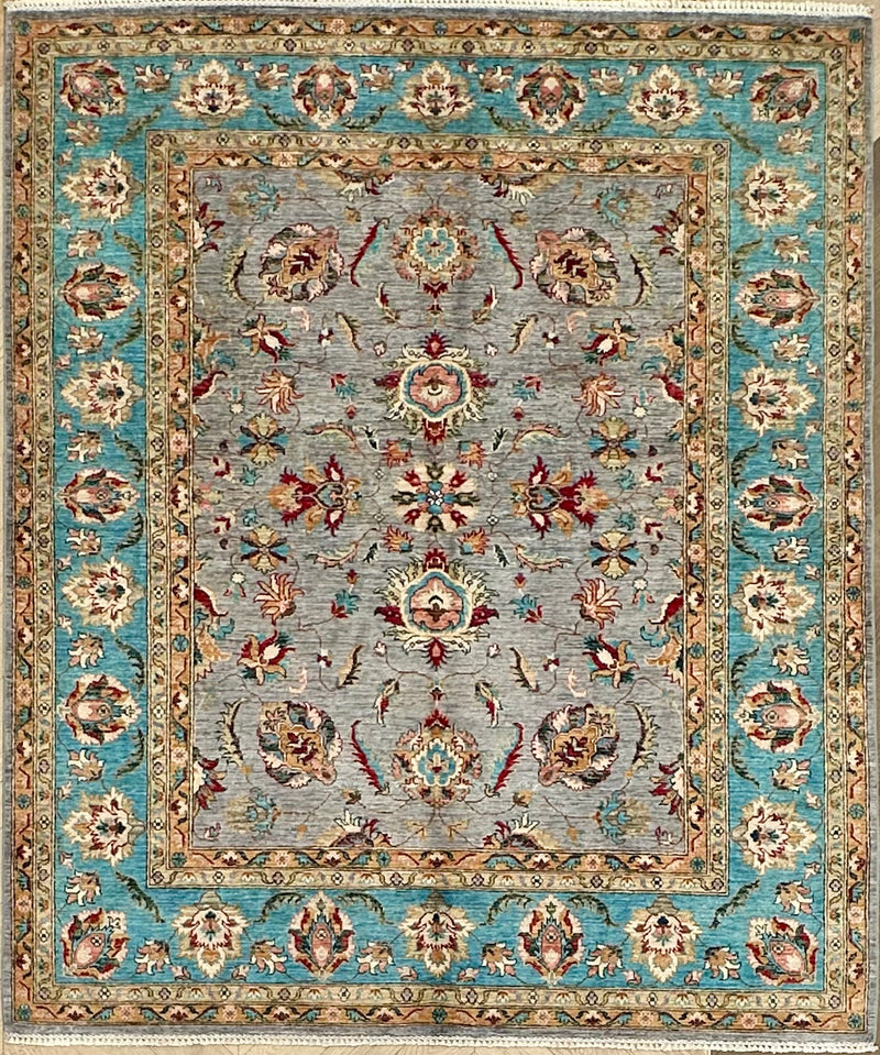 Afghan handmade rug,Chobi. Size:242x204cm