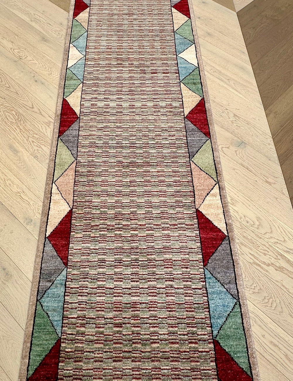 Handmade Gaba rug-runner 380x83 cm