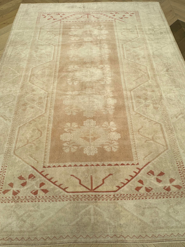 Hand woven Turkish vintage rug 282x206 cm