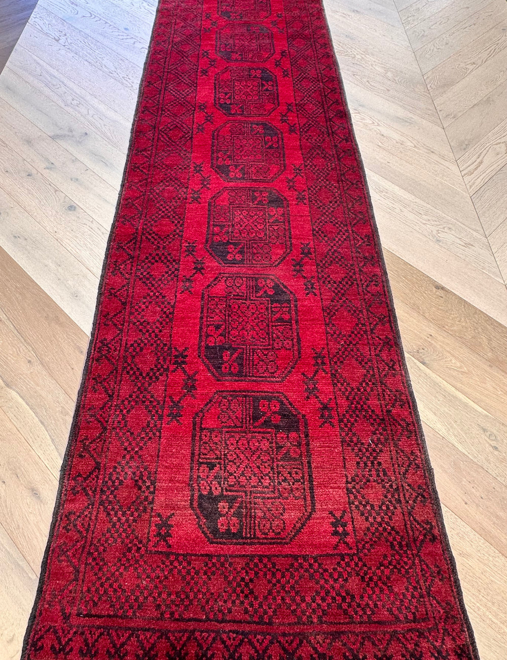 Khal Mohammadi 284x76 cm - Traditional red rug runner