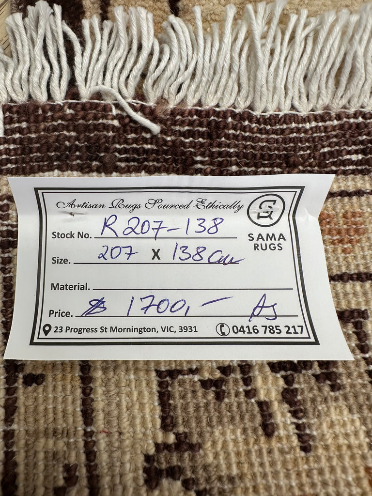 Afghan handmade rug,Chobi. Size:207x138 cm