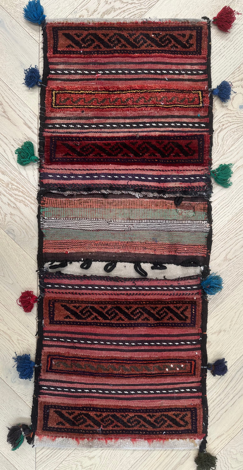 Handmade Afghan tribal Saddle bag/Cushion.Size 102x40 cm