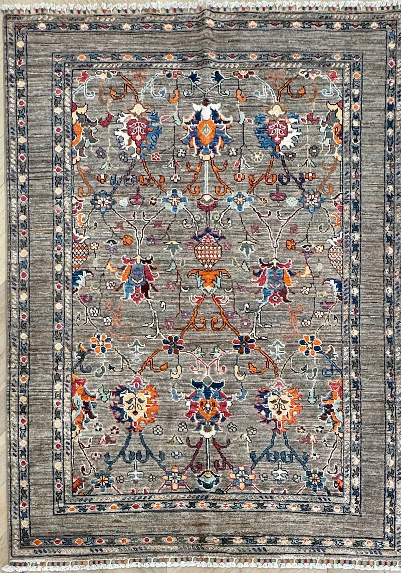 Afghan handmade rug,Chobi. Size: 153x139 cm