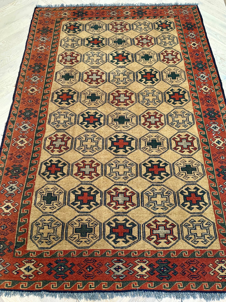 HANDMADE AFGHAN MUSHWANI KILIM | 215x146 CM|