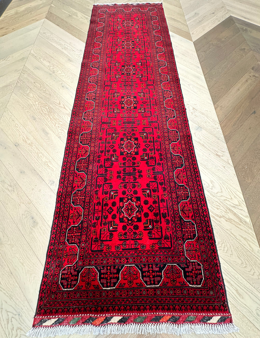 Khal Mohammadi 300x84 cm - Traditional red rug runner