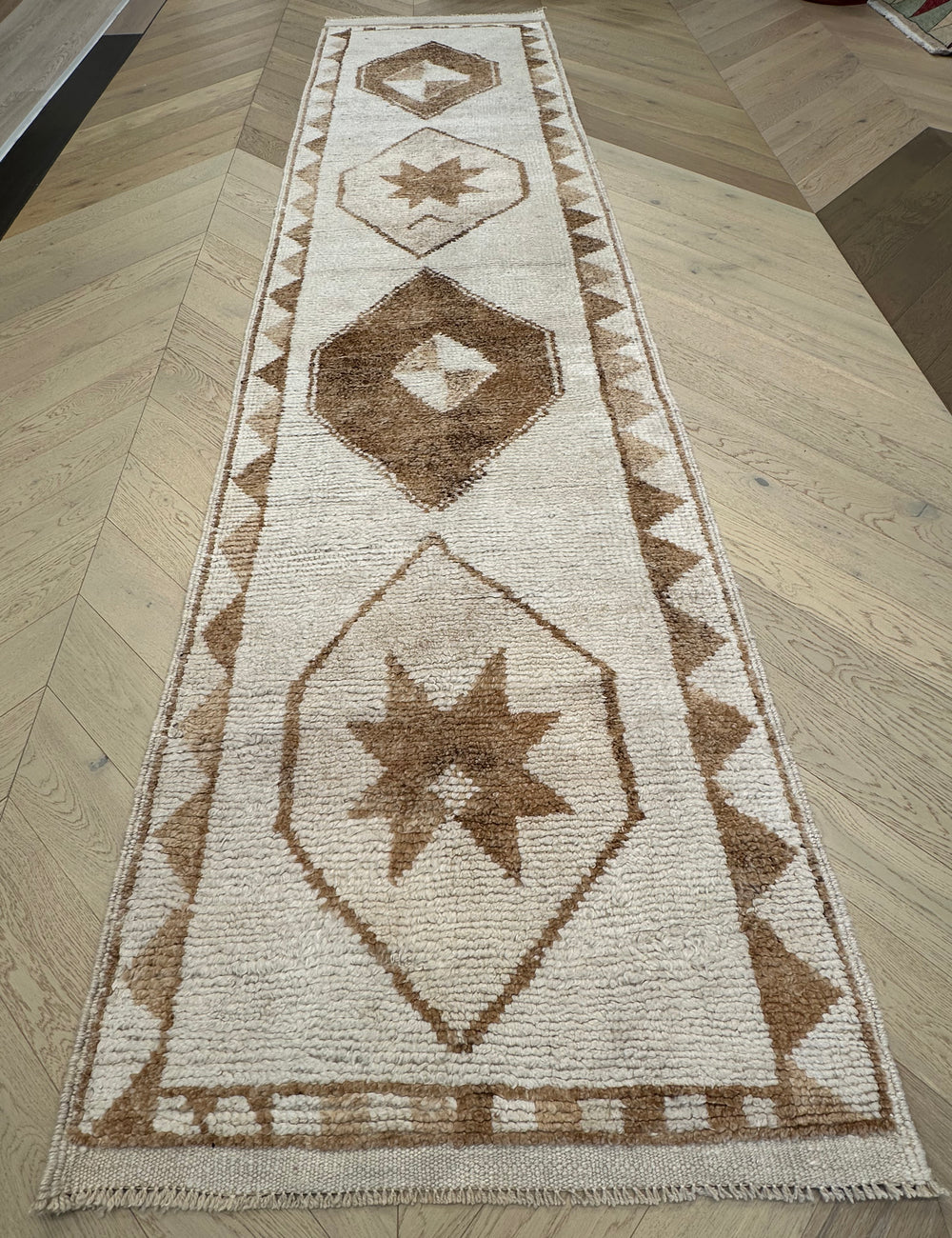 Vintage Turkish hand-made runner 375x90 cm