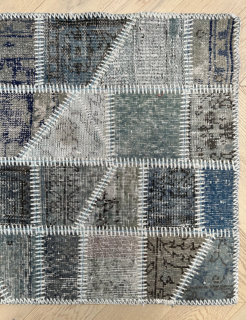 Handmade patchwork Turkish rug- runner 145x74 cm