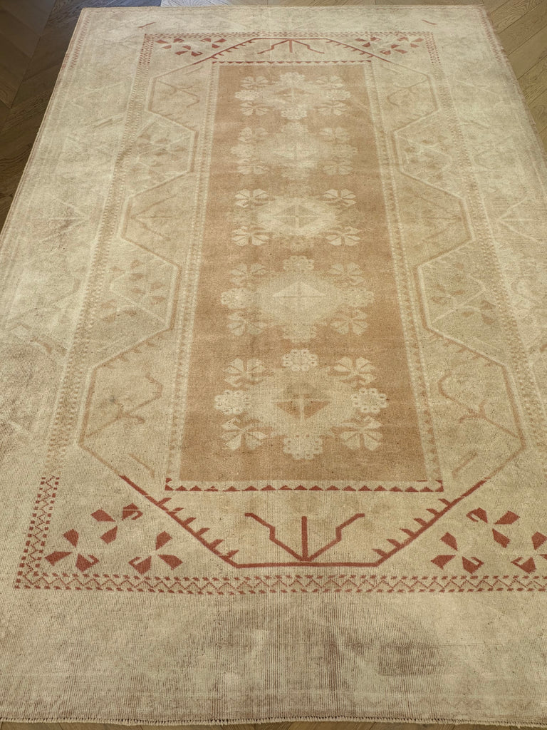 Hand woven Turkish vintage rug 282x206 cm