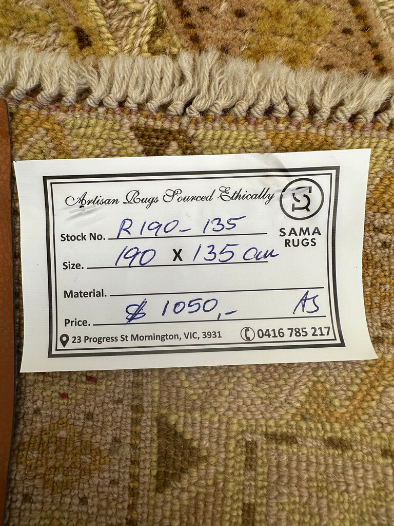 HANDMADE AFGHAN MUSHWANI KILIM | 190x135 CM|
