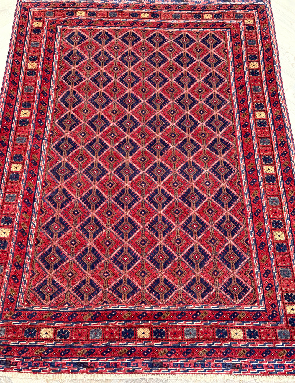 HANDMADE AFGHAN MUSHWANI KILIM | 188x152 CM|