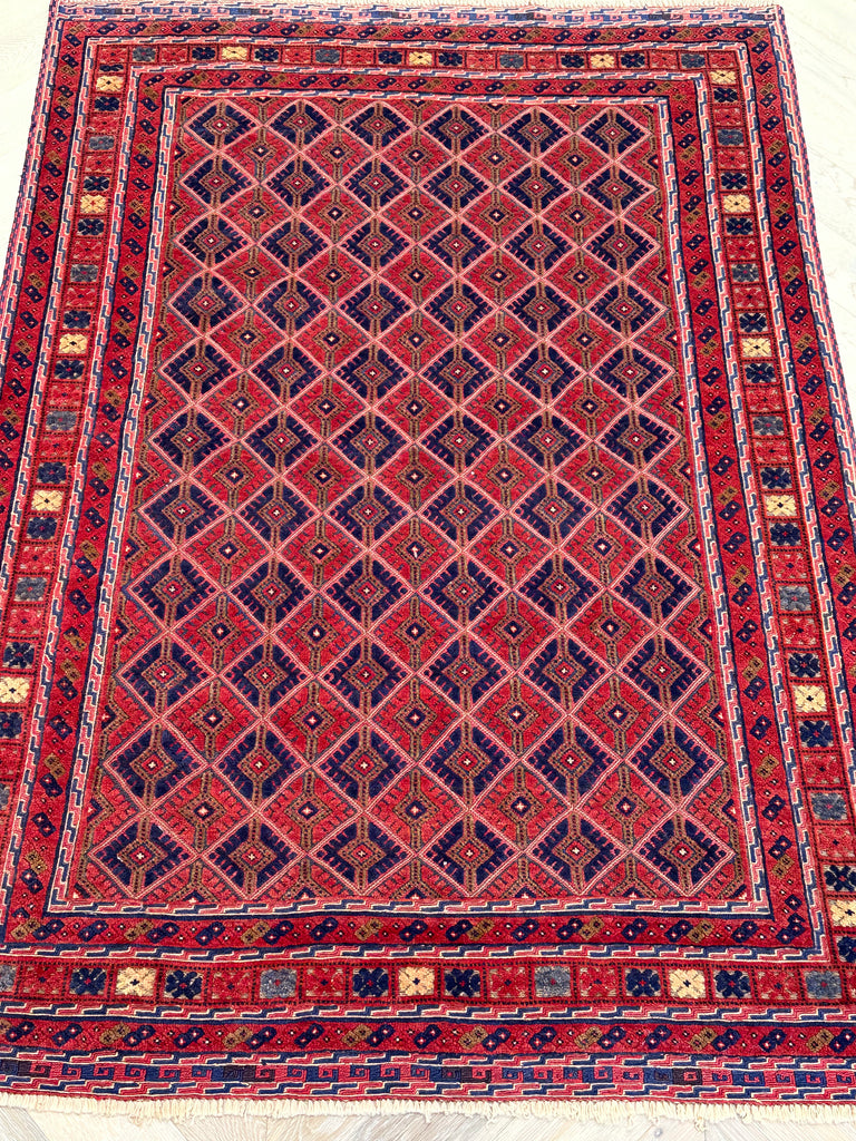 HANDMADE AFGHAN MUSHWANI KILIM | 188x152 CM|
