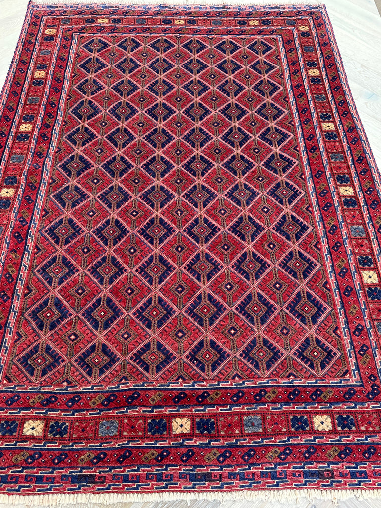 HANDMADE AFGHAN MUSHWANI KILIM | 188x152 CM|